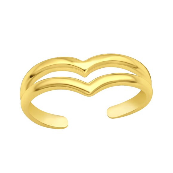 14K Gold Vermeil Adjustable Toe Ring - Picture 1 of 1